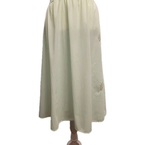 Vintage Nightgown Womens *Medium Mint Green Embroidered Midi Night Dress - Picture 3 of 12